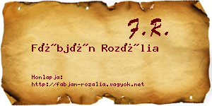 Fábján Rozália névjegykártya