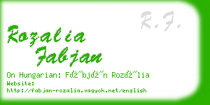 rozalia fabjan business card